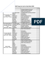 JDHP Song Line Up For Holy Week 2020