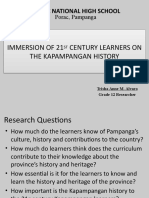 Immersion of 21 Century Learners On The Kapampangan History Immersion of 21 Century Learners On The Kapampangan History