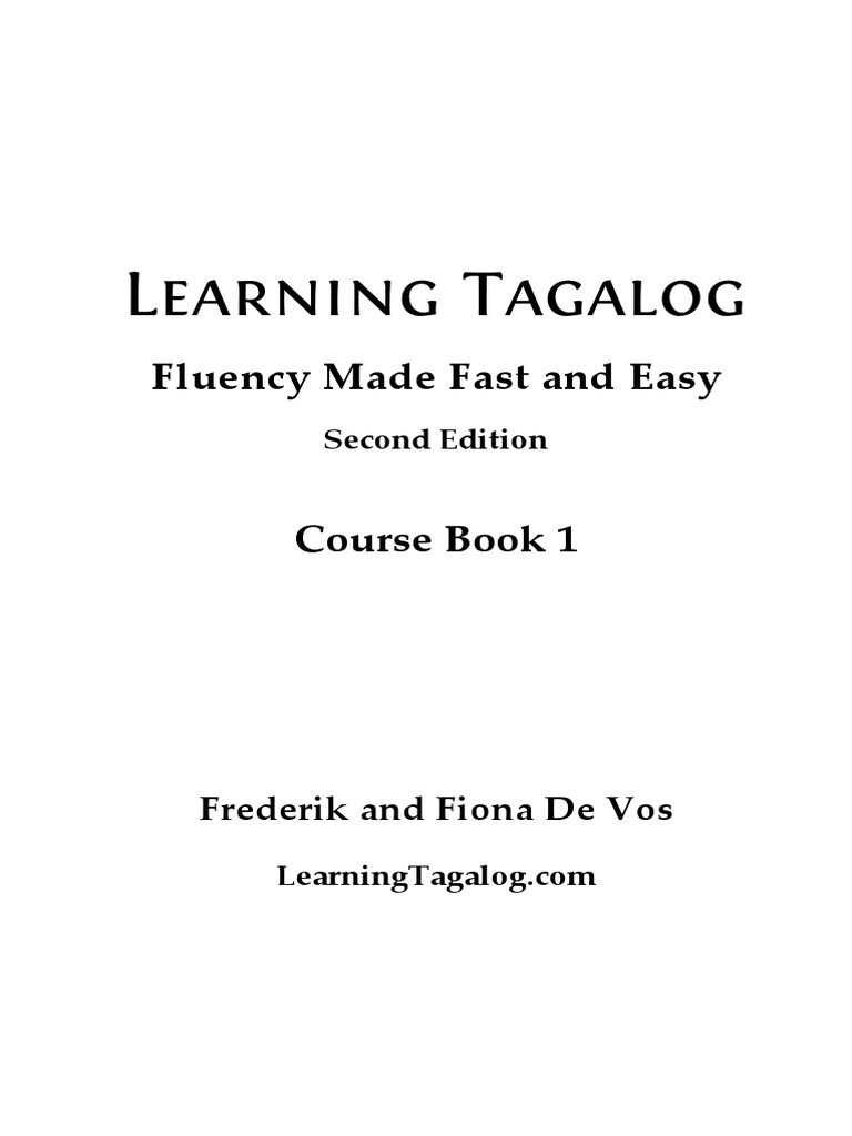 Learning Tagalog Course Book 1 B&W Sample PDF | PDF | Tagalog Language ...