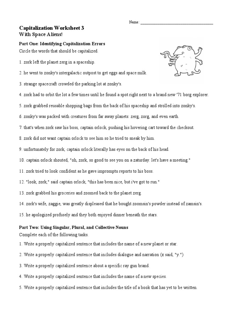Capitalization Worksheet 03 PDF PDF