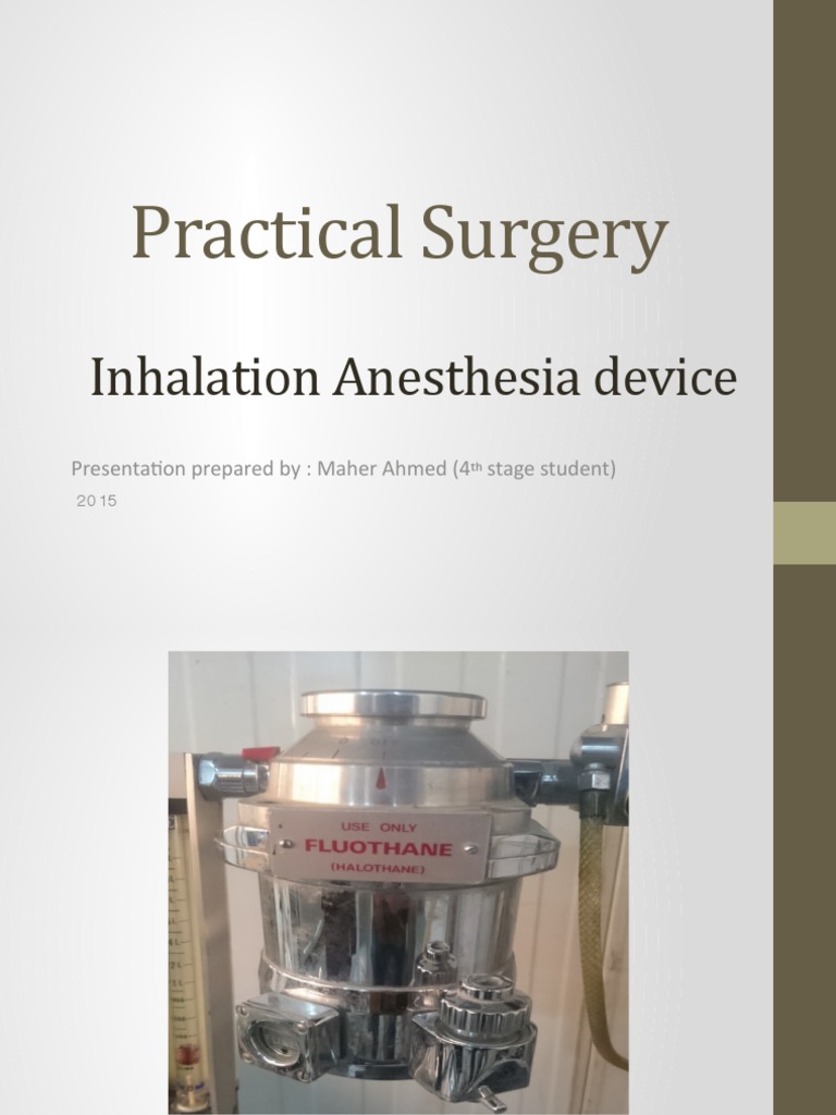 Inhalation Anesthesia Device Overview | PDF | Philosophy | Foreign ...
