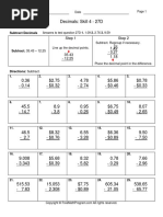 Step 1 Step 2: Subtract Decimals