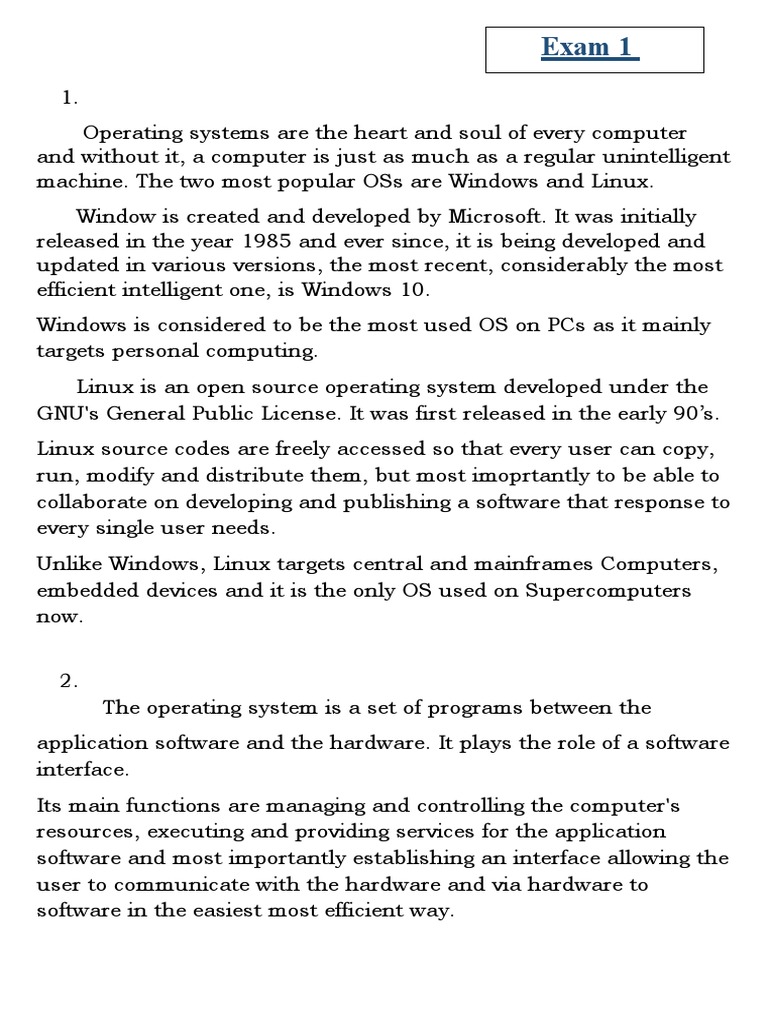 Operating Systems Are The Heart and Soul of Every Computer and Without ...