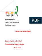 Concrete Technology: Supervised by DR - Rahel Prepared by Qahire Shakr
