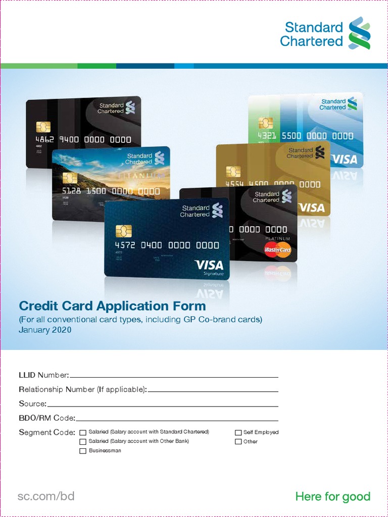 Standard Chartered Credit Card Application | PDF | Financial ...