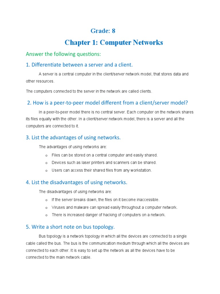 1st Chapter Class Work | PDF | Technology & Engineering