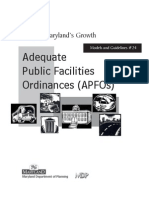 Adequate Public Facilities Ordinances (Apfos) : Managing Maryland'S Growth