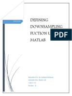 Defining Downsampling Fuction Using Matlab