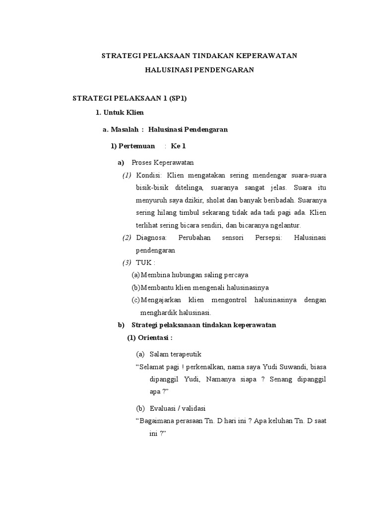 Strategi Mengatasi Halusinasi Pendengaran | PDF