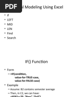 Financial Modeling Using Excel: - If - Left - Mid - Len - Find - Search