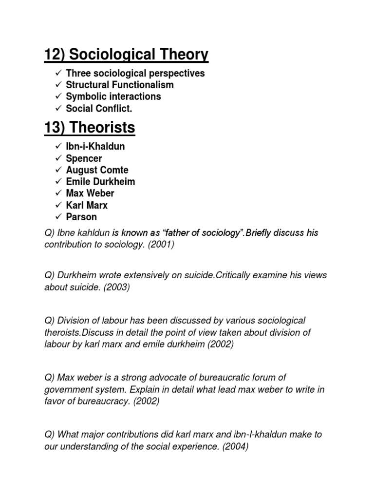 Sociology Exam Prep Guide | PDF | Max Weber | Sociology
