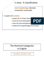 The Noun Class: A Classification: Lexical Morphology