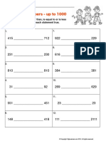 Comparing Numbers - Up To 1000