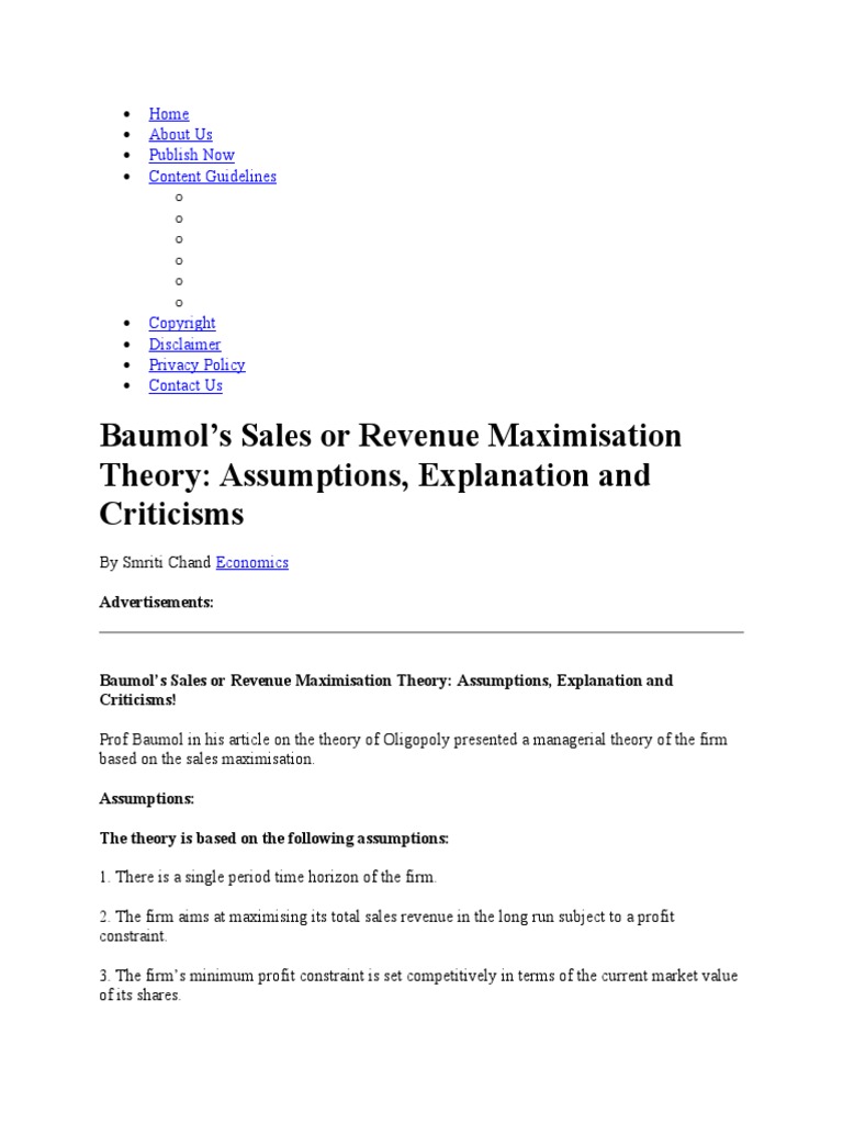 What Is The Difference Between Sales Maximisation And Revenue Maximisation