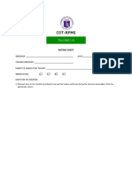 COT - Rating Sheet Form