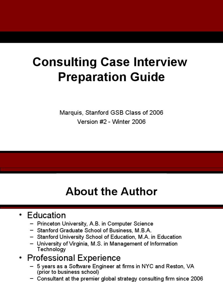 Consulting Case Interview Prep Guide V2 Competition Sales