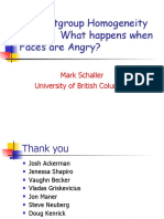 The Outgroup Homogeneity Effect: What Happens When Faces Are Angry?