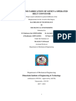 Design and Fabrication of Geneva Operated Belt Conveyor: Bachelor of Technology IN Mechanical Engineering