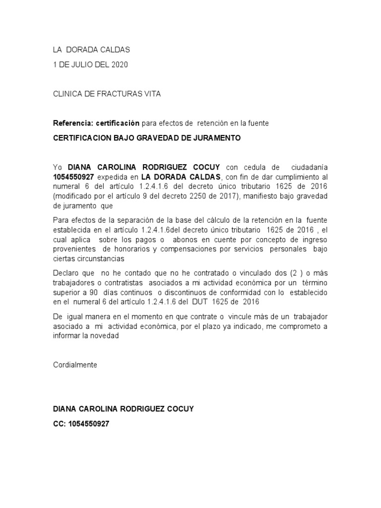 Carta Modelo De Retencion vrogue.co