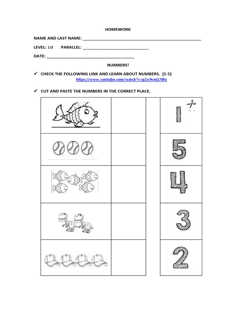 Numbers Homework for 1st Grade | PDF | Career & Growth | Computers