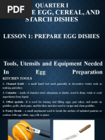 Prepare Egg, Cereal, and Starch Dishes: Quarter I