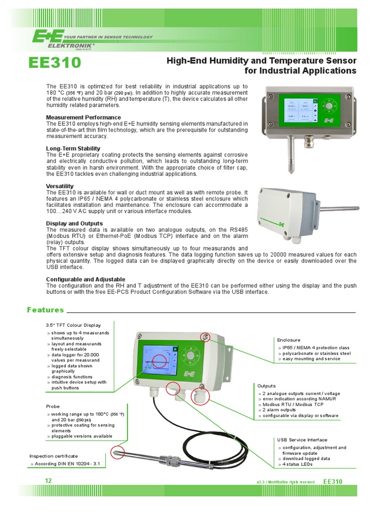 High-End Humidity and Temperature Sensor for Industrial Applications ...