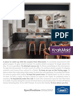 2016 Kraftmaid Spec Book Lowes Pdf Cabinetry Countertop