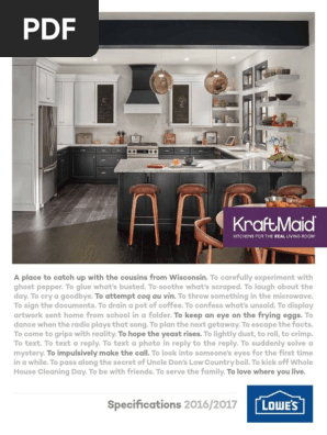 2016 Kraftmaid Spec Book Lowes Pdf Cabinetry Countertop