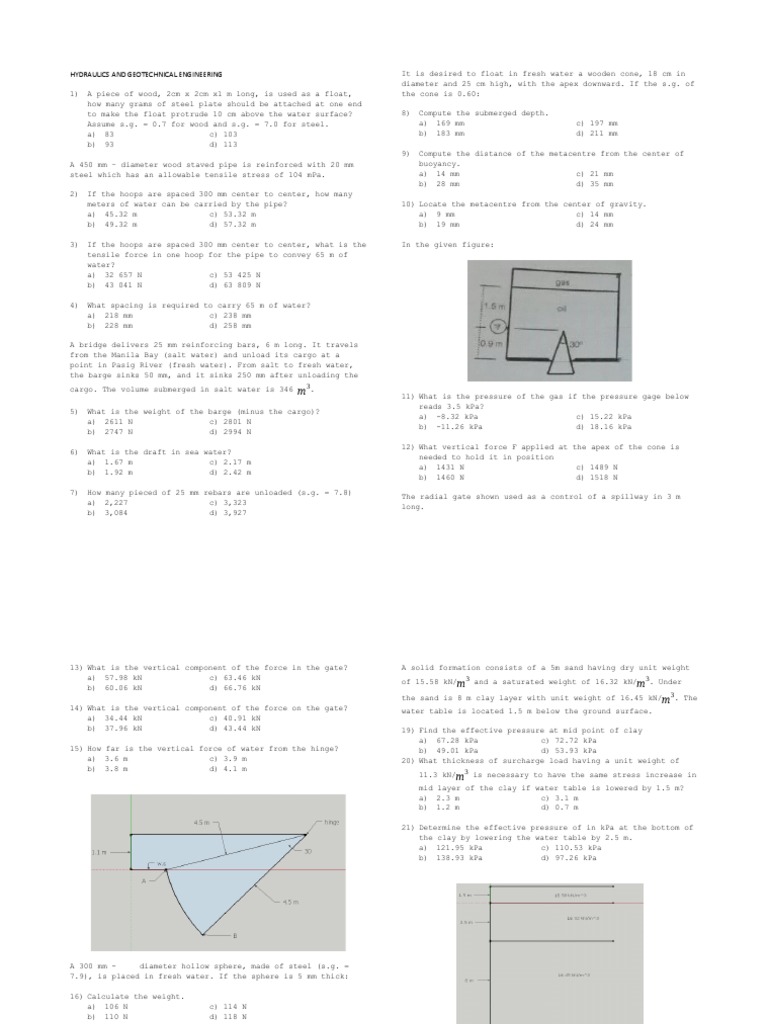Hydraulics and Geotechnical Engineering PDF Soil Mechanics