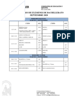 Calendario de Exámenes de Septiembre