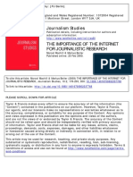Journalism Studies: To Cite This Article: Marcel Machill & Markus Beiler (2009) THE IMPORTANCE OF THE INTERNET FOR