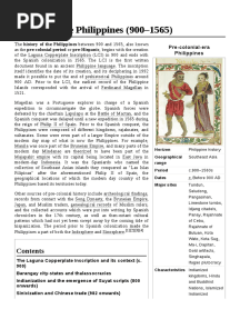 History of The Philippines (900-1565) : Pre-Colonial-Era Philippines