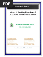 General Banking Functions of Al-Arafah Islami Bank Limited.: Internship Report