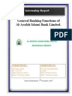 General Banking Functions of Al-Arafah Islami Bank Limited.: Internship Report