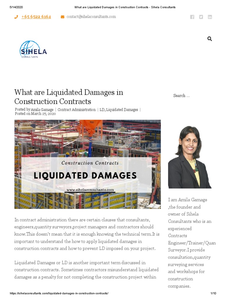 What Are Liquidated Damages in Construction Contracts - Sihela ...