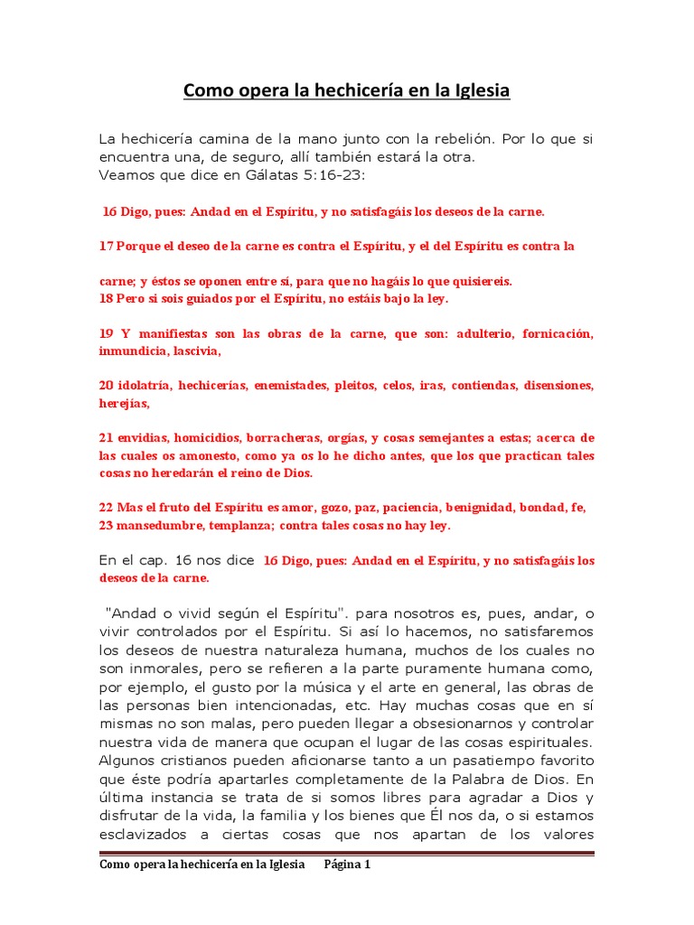 Como Opera La Hechicería en La Iglesia PDF Cristo (título) Lujuria
