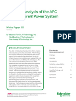 Reliability Analysis of The Apc Infrastruxure® Power System: White Paper 111