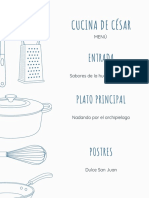 Azul Blanco Utensilios Cocina Minimalista IlustraciÃ N Almuerzo MenÃº PDF