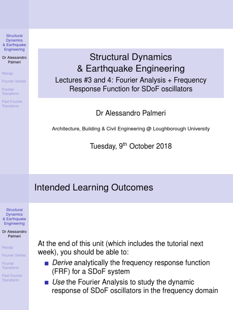 Fourier Analysis in Earthquake Engineering | PDF | Fast Fourier ...