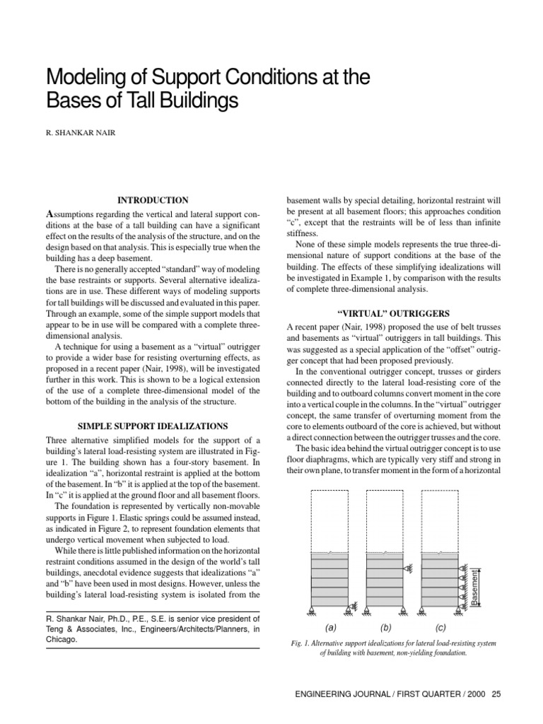 Support Modeling for Tall Buildings | PDF | Truss | Basement