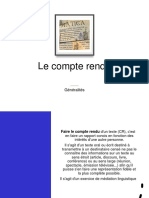 Le Compte Rendu - Généralités