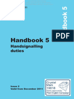 Handbook 5: Handsignalling Duties