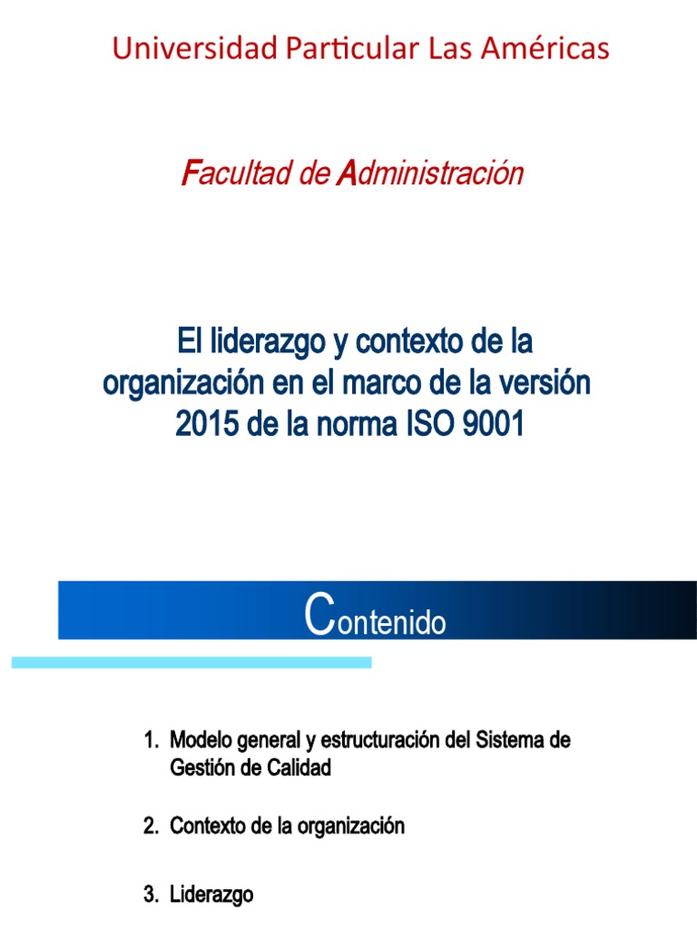 Liderazgo en ISO 9001:2015 | PDF | Gestión de la calidad | Calidad ...