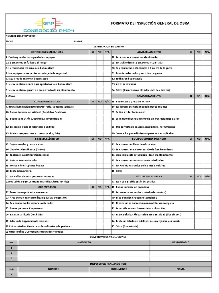 Formato de Inspección General de Obra | PDF | Residuos | Naturaleza