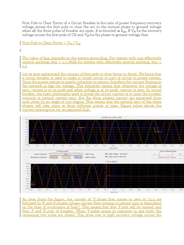 First Pole To Clear | PDF | Electrical Network | Electronic Engineering
