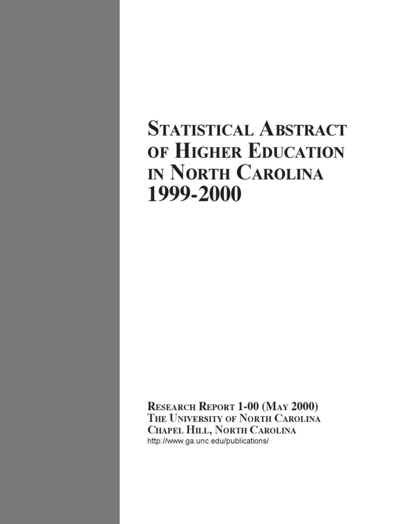 NC Higher Education Statistical Abstract 1999-2000 | PDF | College ...