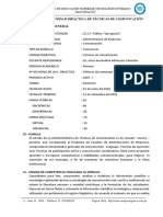 Sílabo de La Unidad Didáctica de Técnicas de Comunicació Adm. Emp PDF