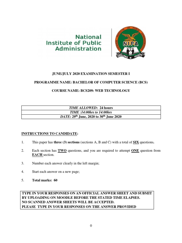 BCS209 Web Technology Exam Paper | PDF | Http Cookie | World Wide Web