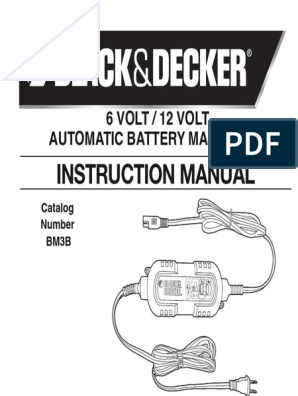  BLACK+DECKER BM3B Fully Automatic 6V/12V Battery Charger/ Maintainer with Cable Clamps and O-Ring Terminals : Automotive