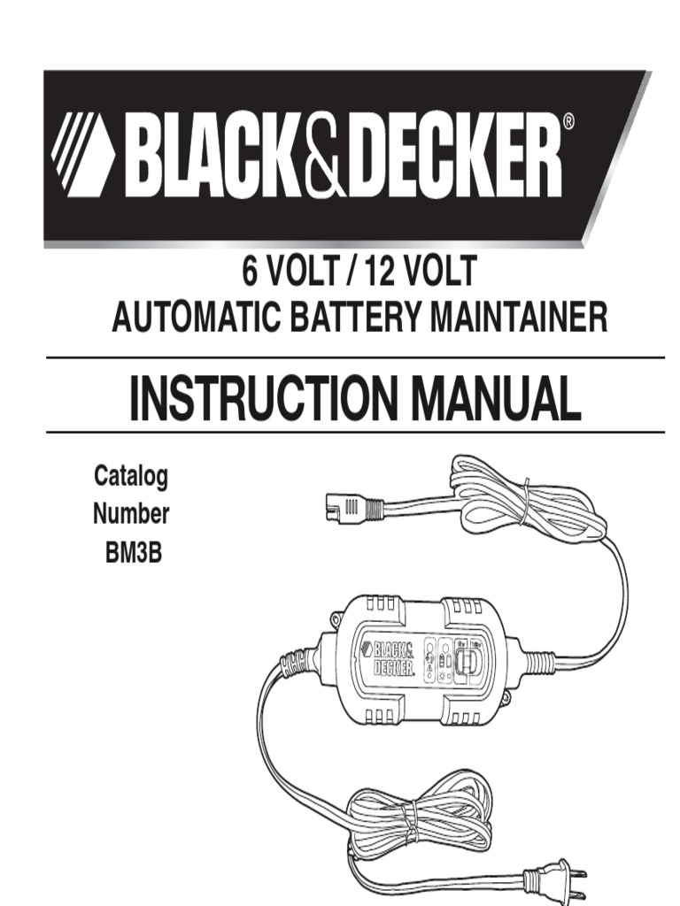 Black Decker Automobile Battery Charger bm3b Manual de Usuario PDF
